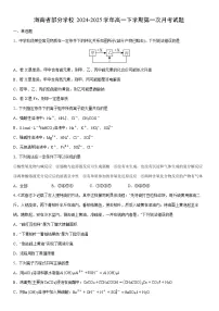 2024-2025学年海南省部分学校高一下学期第一次月考化学试卷（学生版）