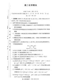 湖南省长沙市湖南师范大学附属中学2025-2026学年高二上学期1月期末化学试卷（图片版，含解析）