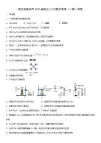 浙江省嘉兴市2025届高三上12月教学测试（一模）化学试卷（学生版）