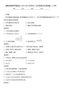 2024-2025学年湖南省衡阳市衡南县高一上学期期末考试（A卷）化学试卷