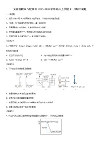 2025-2026学年安徽省皖南八校联考高二上学期11月期中化学试卷
