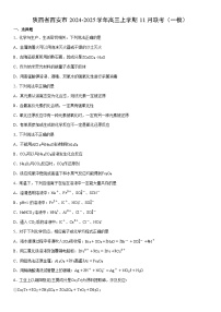 2024-2025学年陕西省西安市高三上学期11月联考（一模）(学生版) 化学试卷
