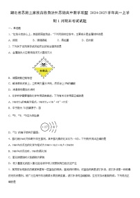 2024-2025学年湖北省恩施土家族苗族自治州恩施高中教学联盟高一上学期1月期末考试化学试卷（学生版）