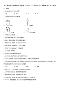 2024-2025学年浙江省杭州市西湖区学军统考高一上学期期末考试化学试卷（学生版）