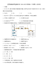 2024-2025学年江苏省南京市金陵中学高一下学期3月月考化学试卷（学生版）