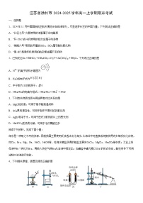2024-2025学年江苏省徐州市高一上学期期末考试化学试卷（学生版）