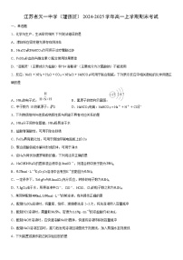 2024-2025学年江苏省天一中学（理强班）高一上学期期末考试化学试卷（学生版）