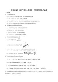 2025-2026学年陕西省安康市高三上学期第一次模拟预测化学试卷（含答案）