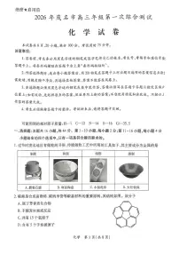 2026年广东省茂名市高三年级上学期第一次综合测试化学试卷（含答案）