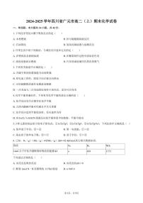2024-2025学年四川省广元市高二（上）期末化学（含答案）试卷