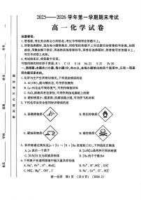 河南省洛阳市2025-2026学年高一上学期2月期末考试化学试题含答案