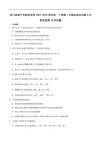 2025-2026学年四川省遂宁市射洪市多校高一上学期期末拔尖创新人才素质监测化学试卷（含答案）