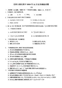 2024北京北师大燕化附中高一上12月月考化学试卷
