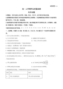 山东潍坊市2025-2026学年高一上学期期末学业质量监测化学试题（试卷+解析）