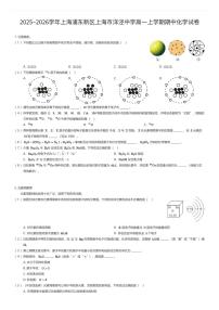 2025~2026学年上海浦东新区上海市洋泾中学高一上学期期中化学试卷（有答案解析）