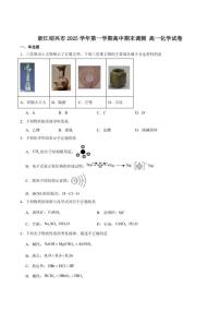 2025-2026学年浙江省绍兴市高一上学期期末调测化学（含答案）试卷