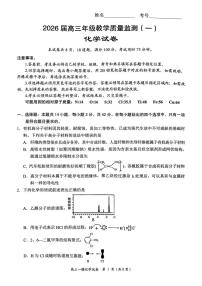 湖南省岳阳市2026届高三年级上学期教学质量监测（一）化学试卷（含答案）