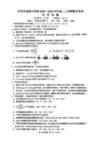 四川泸州市高级中学校2025-2026学年高二上学期期末考试 化学试题