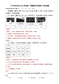 2024-2025广州市白云区大同中学高二上学期期中化学试卷（解析版）-A4