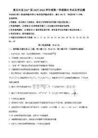 重庆市2025-2026学年高二上学期期末考试化学试题（Word版附解析）