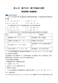 高考化学一轮复习考点讲练测第06讲 离子共存、离子的检验与推断（练习）（2份，原卷版+解析版）