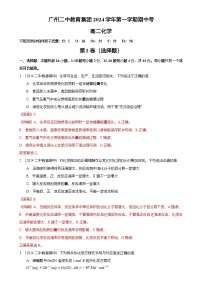 2024-2025广州市二中教育集团（南沙天元）高二上学期期中化学试卷（解析版）-A4
