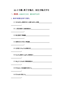 2026届高三化学二轮复习+20--小专题-离子方程式的书写试卷