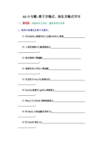 2026届高三化学二轮复习+20--小专题-离子方程式的书写试卷