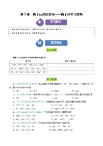 高中化学人教版 (2019)必修 第一册离子反应复习练习题