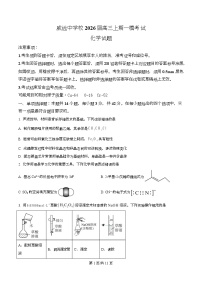 四川省内江市威远中学2026届高三上学期一模考试化学试题（Word版附解析）