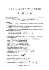 武汉市2026届高中毕业生高三下学期三月调研考试化学试题+答案