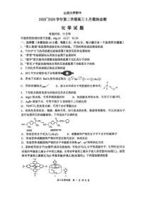 2025～2026学年山西大学附中学高三第二学期3月模块诊断化学试卷（含答案）