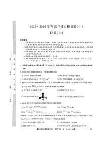 2026年九师联盟核心高考模拟卷中三化学试题及答案