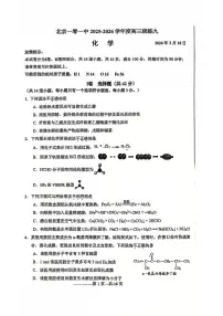 2026北京一零一中高三（下）统练九化学试卷