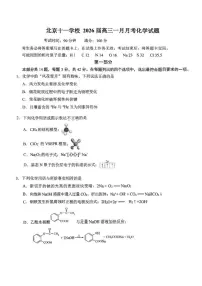 北京市十一学校2025—2026学年高三上学期1月月考化学试题（含答案）