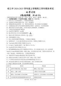 黑龙江省哈尔滨市第三中学校2024-2025学年度上学期高三学年期末考试 化学试卷（含答案）