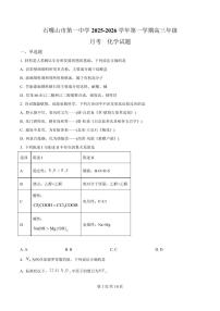 宁夏石嘴山市第一中学2026届高三上学期10月月考+化学试卷（含答案）