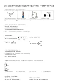 2024~2025学年3月北京东城区北京市东直门中学高一下学期月考化学试卷（有答案解析）