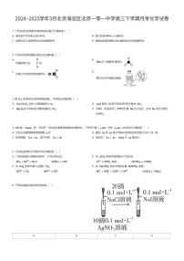 2024~2025学年3月北京海淀区北京一零一中学高三下学期月考化学试卷（有答案解析）