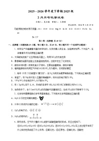 湖北省荆州市沙市中学2025-2026学年高一下学期3月月考化学试题（Word版附答案）