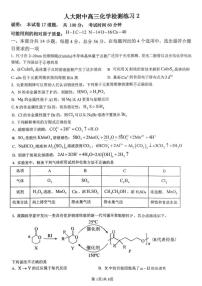 北京人大附中2025-2026学年高三下学期检测练习2化学试卷(含答案)