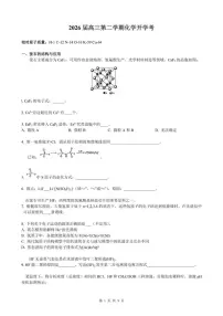 上海市复旦附中2025-2026学年高三下学期开学考化学试卷和答案
