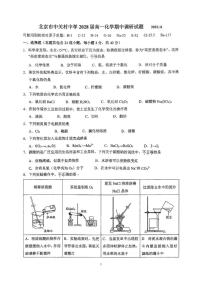 北京市中关村中学2025-2026学年高一上学期期中考试化学试题（无答案）