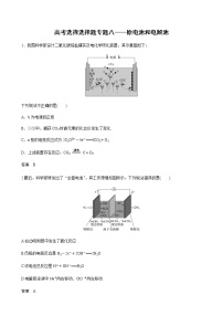 2021高考化学热点选择题通关训练  专题八 原电池和电解池  专题训练 （含解析）