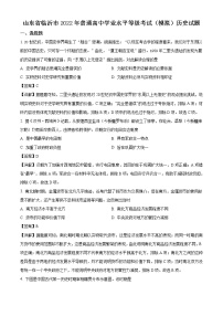 2022届山东省临沂高三一模历史试卷含答案