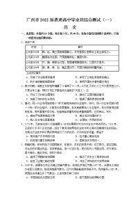 2022届广东省广州市高三一模历史试题无答案