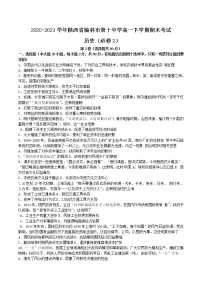 2020-2021学年陕西省榆林市第十中学高一下学期期末考试历史（必修2）试卷含答案