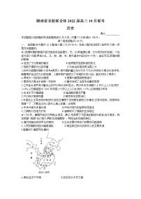 2022湖南省名校联合体高三上学期10月联考历史试题含答案