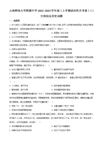 2023昆明师大附中高三上学期适应性月考卷（三）历史试题含答案