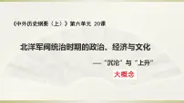 历史人教统编版第20课 北洋军阀统治时期的政治、经济与文化教学演示课件ppt